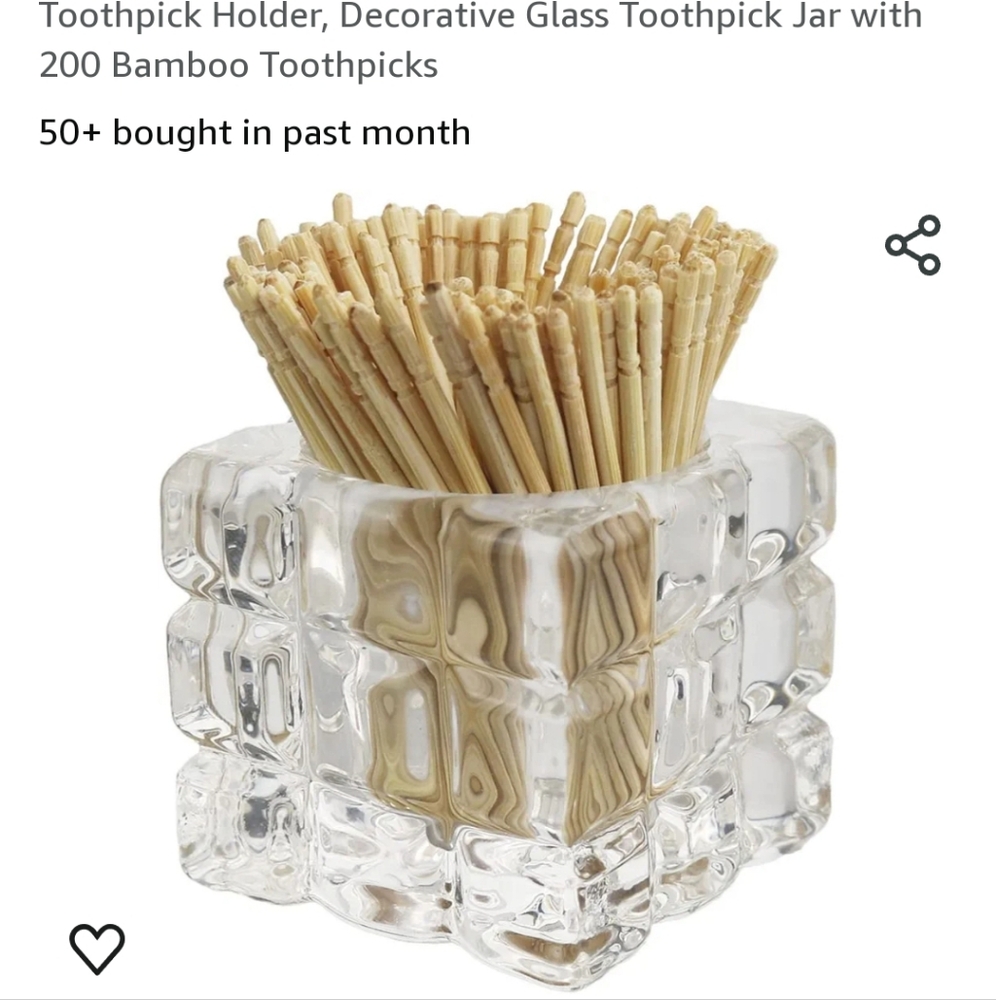 2 Decorative Glass Toothpick Holders